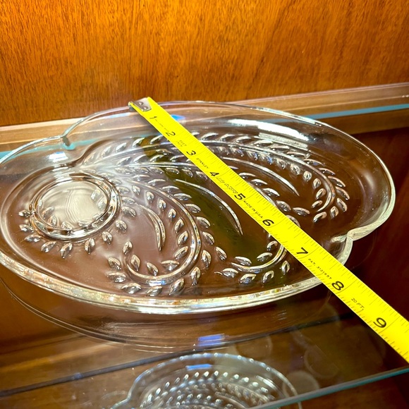 Vintage FEDERAL GLASS Luncheon Set of 4 Platters & Cups 10”x8” EXCELLENT! - Picture 3 of 7